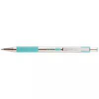 Golyóstoll, 0,24 mm, nyomógombos, rozsdamentes acél, pasztellzöld tolltest, ZEBRA "F-301", kék
