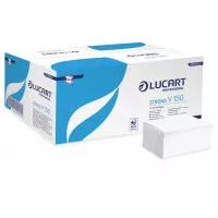 Kéztörlő, V/Z hajtogatott, 2 rétegű, LUCART, "Strong", hófehér Kéztörlő, V/Z hajtogatott, 2 rétegű, LUCART, "Strong", hófehér