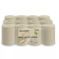 Kéztörlő, tekercses, 2 rétegű, LUCART "EcoNatural 14 CF", havanna barna