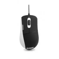 Egér, vezetékes, optikai, közepes méret, USB, URBAN FACTORY "Softee", fekete-fehér