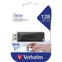Pendrive, 128GB, USB 2.0, VERBATIM "Slider", fekete Pendrive, 128GB, USB 2.0, VERBATIM "Slider", fekete
