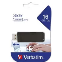 Pendrive, 16GB, USB 2.0, VERBATIM "Slider", fekete Pendrive, 16GB, USB 2.0, VERBATIM "Slider", fekete