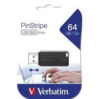 Pendrive, 64GB, USB 2.0, 10/4MB/sec, VERBATIM "PinStripe", fekete Pendrive, 64GB, USB 2.0, 10/4MB/sec, VERBATIM "PinStripe", fekete