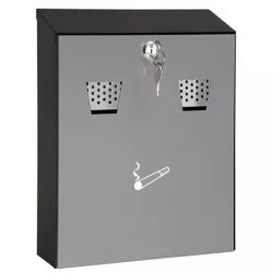 Fali hamutartó, acél, két nyílással, WEDO, szürke/fekete Fali hamutartó, acél, két nyílással, WEDO, szürke/fekete