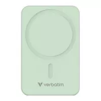 Power bank, külső akkumulátor, mágneses, 20.000mAh, kitámasztó, VERBATIM "Charge n Go Essentials", zöld