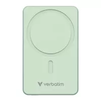 Power bank, külső akkumulátor, vezeték nélküli, 10.000mAh, VERBATIM "Charge n Go Essentials", zöld