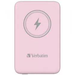 Hordozható akkumulátor, vezeték nélküli töltés, 10000 mAh, VERBATIM "MCP-10, rózsaszín
