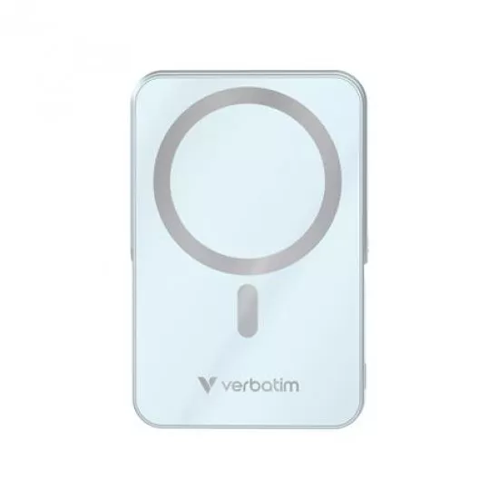 Power bank, külső akkumulátor, mágneses (vezeték nélküli), 10.000mAh, kitámasztó, VERBATIM "Charge n Go", kék Power bank, külső akkumulátor, mágneses (vezeték nélküli), 10.000mAh, kitámasztó, VERBATIM "Charge n Go", kék