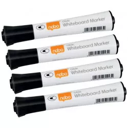 Táblamarker, kúpos hegyű, 2 mm, 10 db, NOBO "Glide", fekete