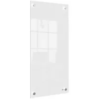Üzenőtábla, üveg, fali, keskeny, 30x60 cm, NOBO "Home", fehér