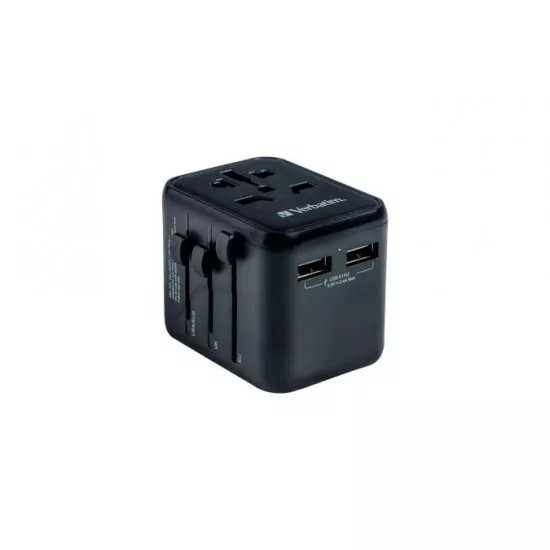 Utazó adapter, univerzális, 2xUSB, VERBATIM "UTA-01" Utazó adapter, univerzális, 2xUSB, VERBATIM "UTA-01"