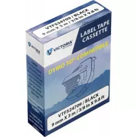 Feliratozógép szalag, 9 mm x 3 m, VICTORIA TECHNOLOGY, fekete Feliratozógép szalag, 9 mm x 3 m, VICTORIA TECHNOLOGY, fekete