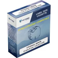Feliratozógép szalag, 12 mm x 4 m, VICTORIA TECHNOLOGY, fehér Feliratozógép szalag, 12 mm x 4 m, VICTORIA TECHNOLOGY, fehér