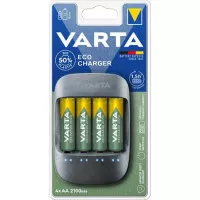 Elemtöltő, AA ceruza/AAA mikro, 4x2100 mAh, VARTA"ECO"