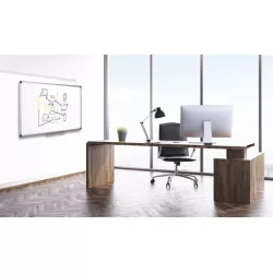 Fehértábla, mágneses, zománcozott, 100x200 cm, alumínium keret, VICTORIA